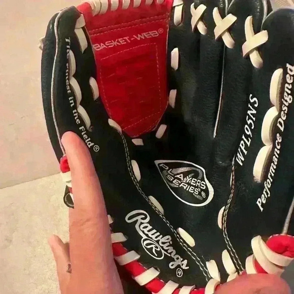 Rawlings Playmaker Series WPL95NS Basket Web Youth T-Ball Glove,9.5 Right Throw - Picture 6 of 8